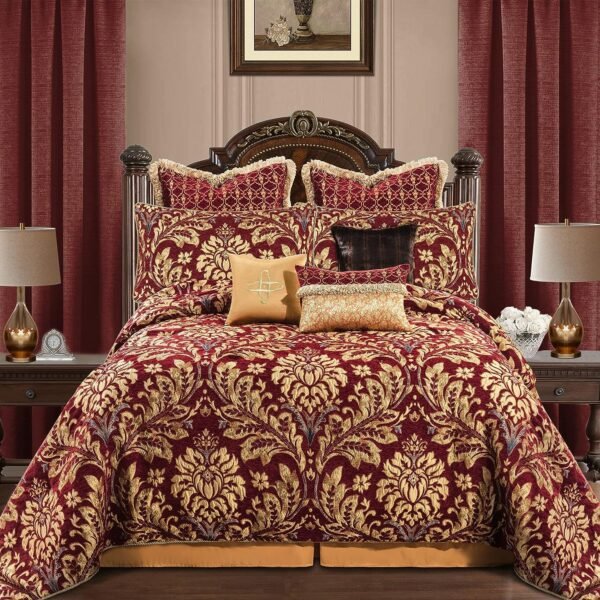 9 pcs Luxury King Comforter Set